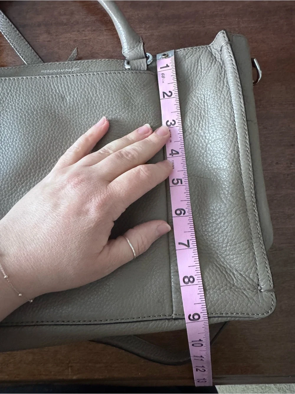 Rebecca Minkoff Pebbled Leather Shoulder Bag in Taupe